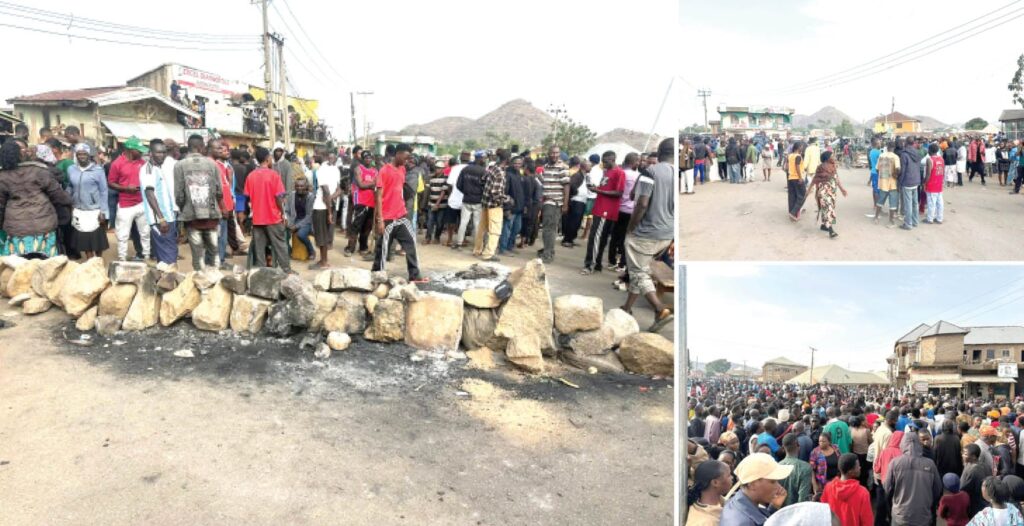 Residents Protest Attack By Gunmen In Angwan Rukuba In Jos North Local Government Area Of Plateau State Yesterday