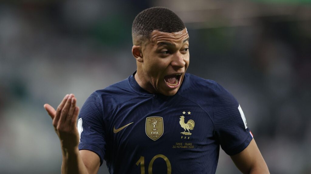 France Forward Kylian Mbappe Shouts For The Ball