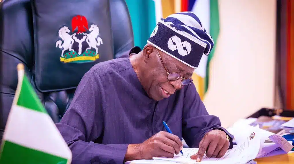 President Bola Ahmed Tinubu Signing Documents 1